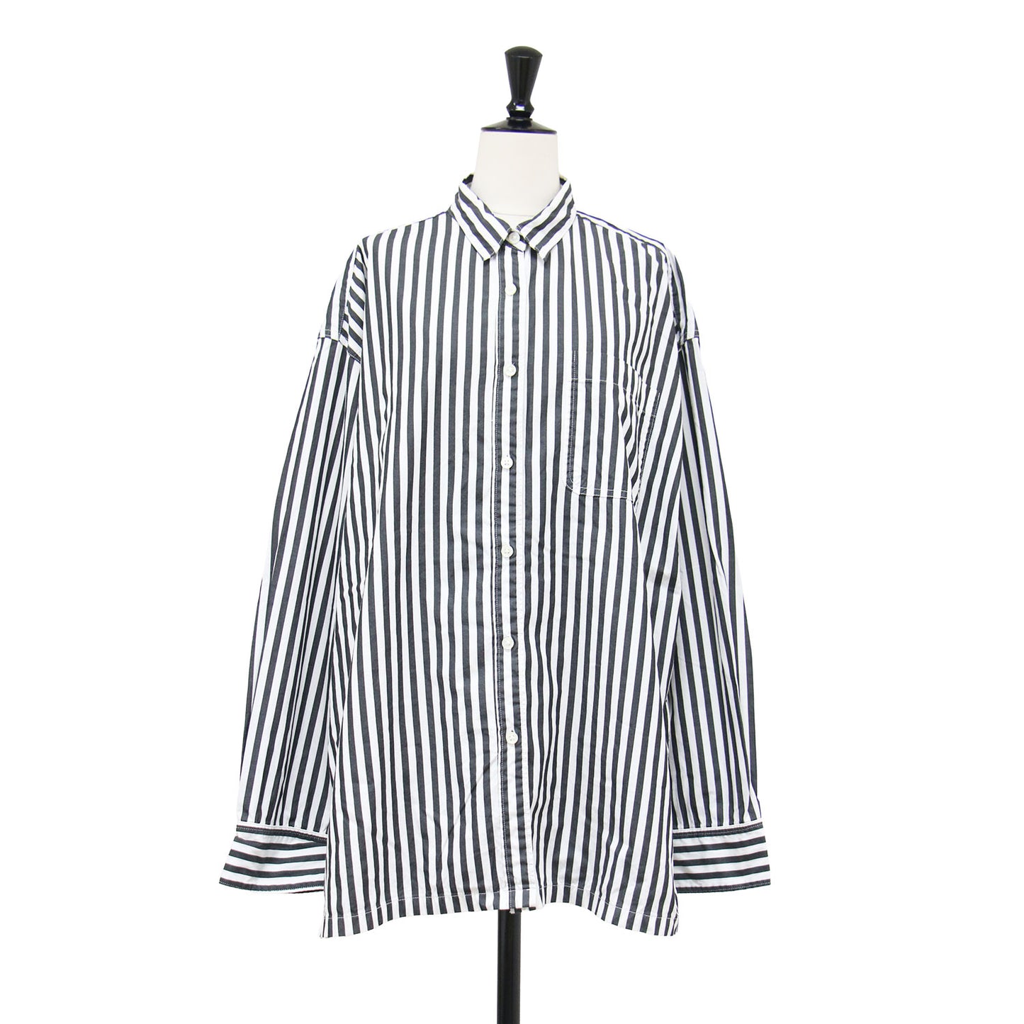 ボーイズ ボックス シャツ / Boys box プルオーバー 長袖 ドロップショルダー オーバーサイズ ストライプ バックヨーク タック コットン ウォッシャブル