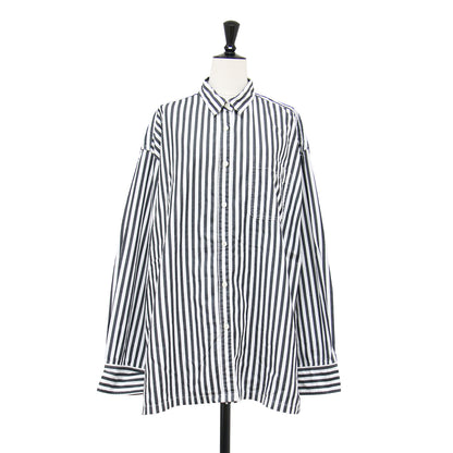 ボーイズ ボックス シャツ / Boys box プルオーバー 長袖 ドロップショルダー オーバーサイズ ストライプ バックヨーク タック コットン ウォッシャブル