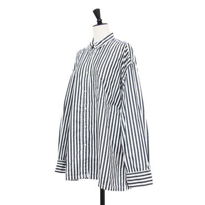 ボーイズ ボックス シャツ / Boys box プルオーバー 長袖 ドロップショルダー オーバーサイズ ストライプ バックヨーク タック コットン ウォッシャブル