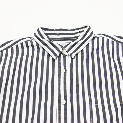 ボーイズ ボックス シャツ / Boys box プルオーバー 長袖 ドロップショルダー オーバーサイズ ストライプ バックヨーク タック コットン ウォッシャブル