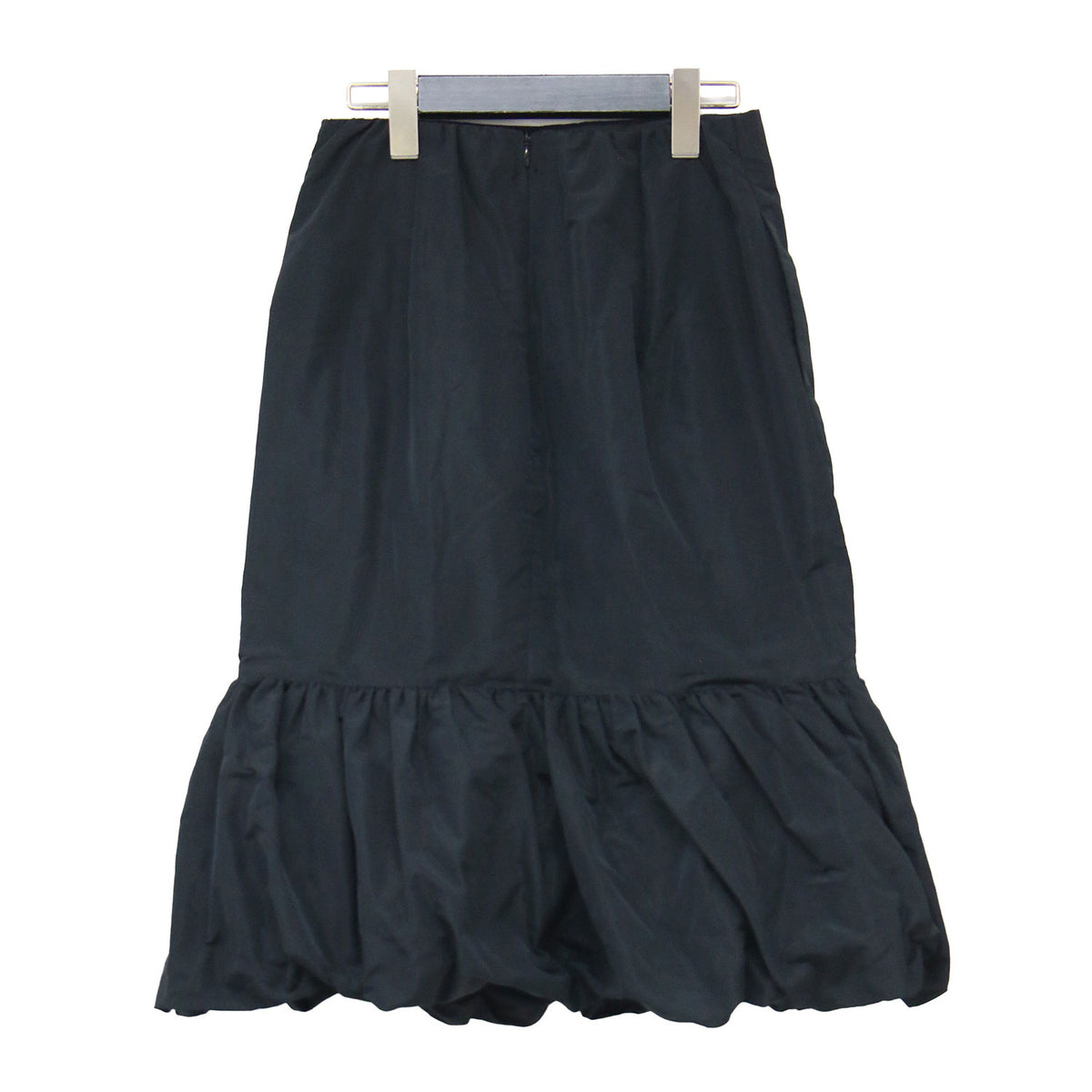 24秋冬 タフタヘムバルーンスカート / BR24AW5007-00 / ミディ丈 タイト ウエストゴム バックファスナー ギャザー ティアード 光沢