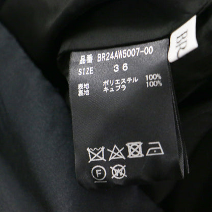 24秋冬 タフタヘムバルーンスカート / BR24AW5007-00 / ミディ丈 タイト ウエストゴム バックファスナー ギャザー ティアード 光沢