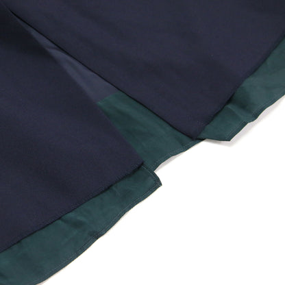 24春夏 オフィサースカート / OFFICER SKIRT ロング丈 Iライン タイト バイカラー タック バックスリット ウール コットン