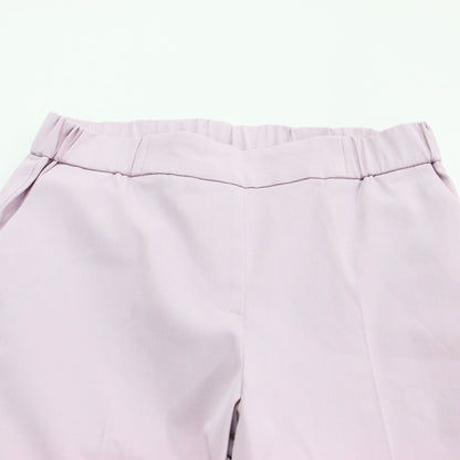 × M・fil アンクル丈 テーパードパンツ / スラックス ウエストゴム センタープレス コットン リネン
