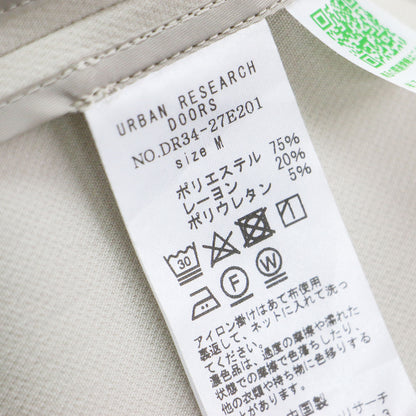 ダブルクロス ノーカラー ガウンコート / ジャケット 長袖 ロング丈 1B ストレッチ
