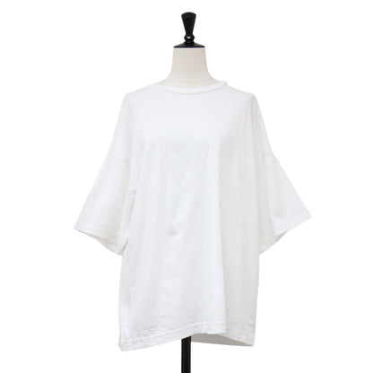 25春夏 コットン クルーネック オーバーTシャツ /カットソー 半袖 シンプル 無地