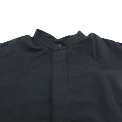 23春夏 バンドカラー シャツ ドレス / AT COTTON CLOTH ワンピースフレンチスリーブ ロング丈 タック