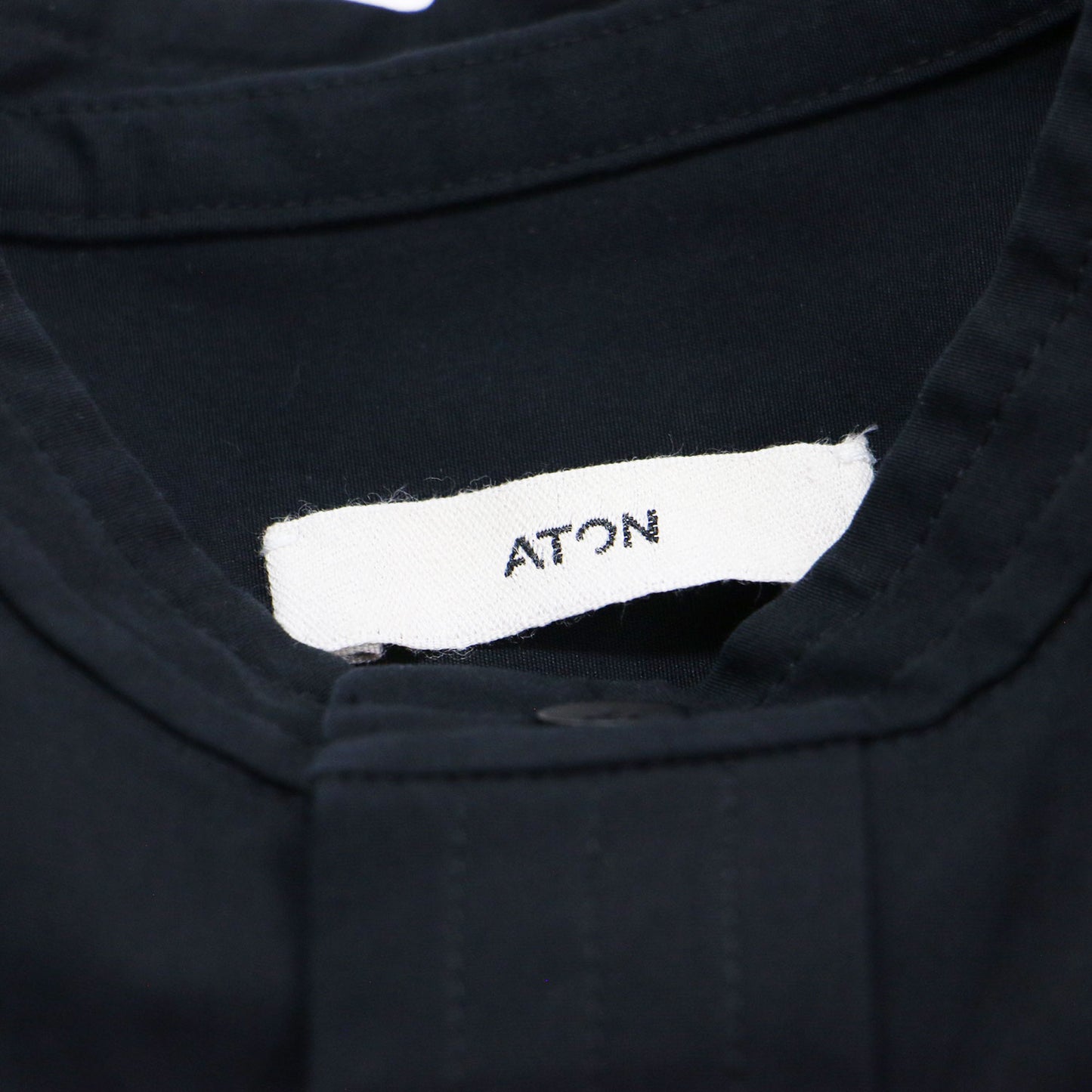 23春夏 バンドカラー シャツ ドレス / AT COTTON CLOTH ワンピースフレンチスリーブ ロング丈 タック