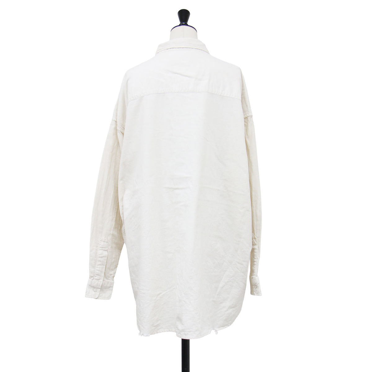 25秋冬 ダメージ加工 ビックコットンシャツ / 長袖 ワイド ドロップショルダー