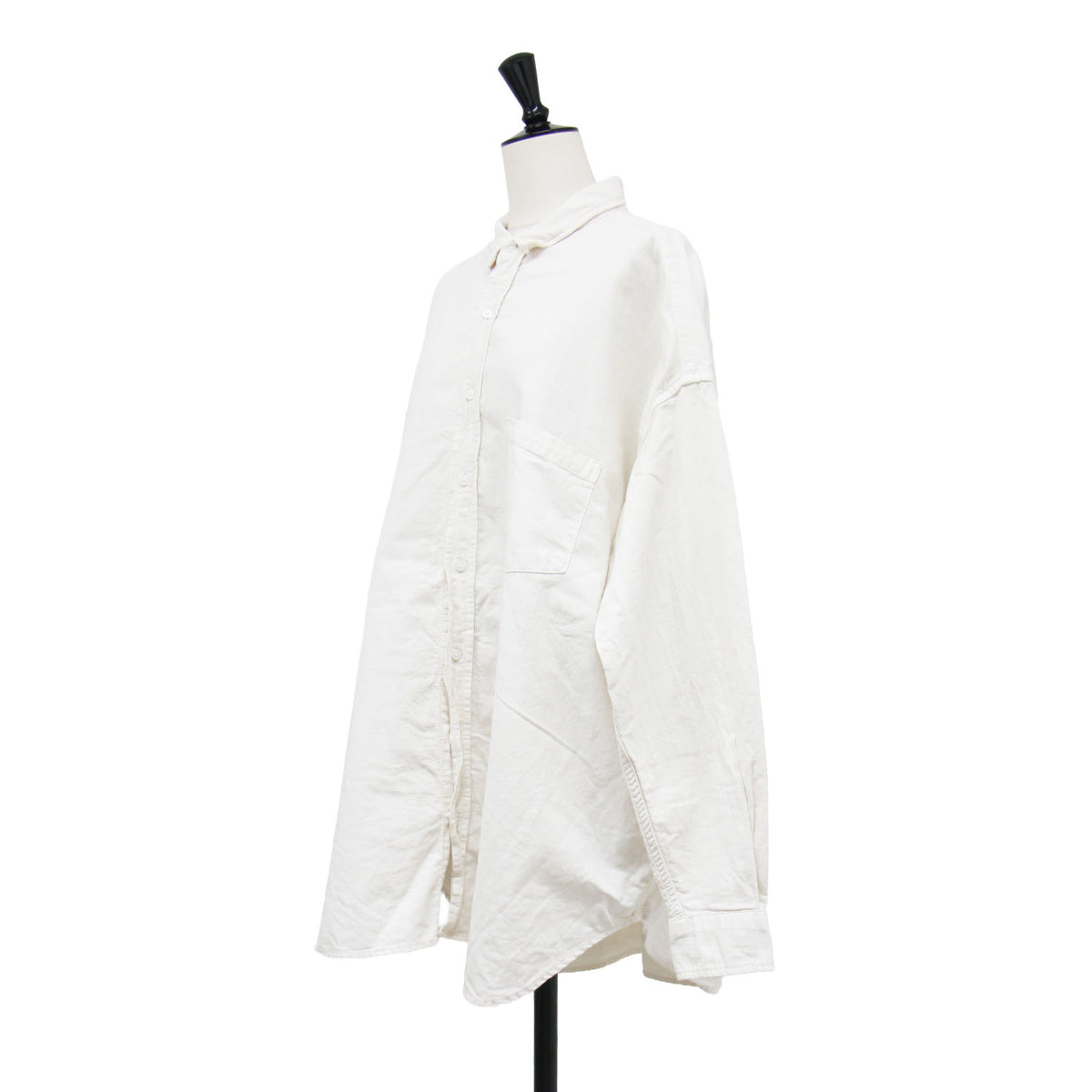 25秋冬 ダメージ加工 ビックコットンシャツ / 長袖 ワイド ドロップショルダー