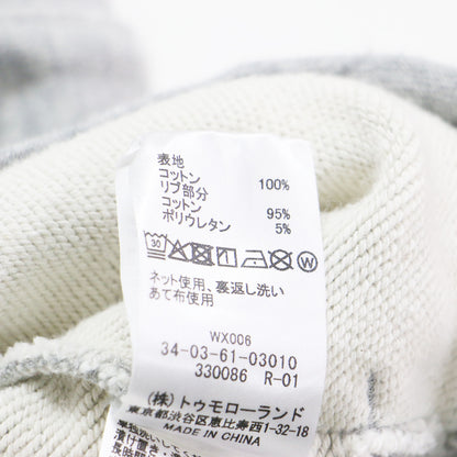 26春夏 ビンテージスウェット クルーネック プルオーバー / 長袖 クルーネック ドロップショルダー ダメージ加工 コットン