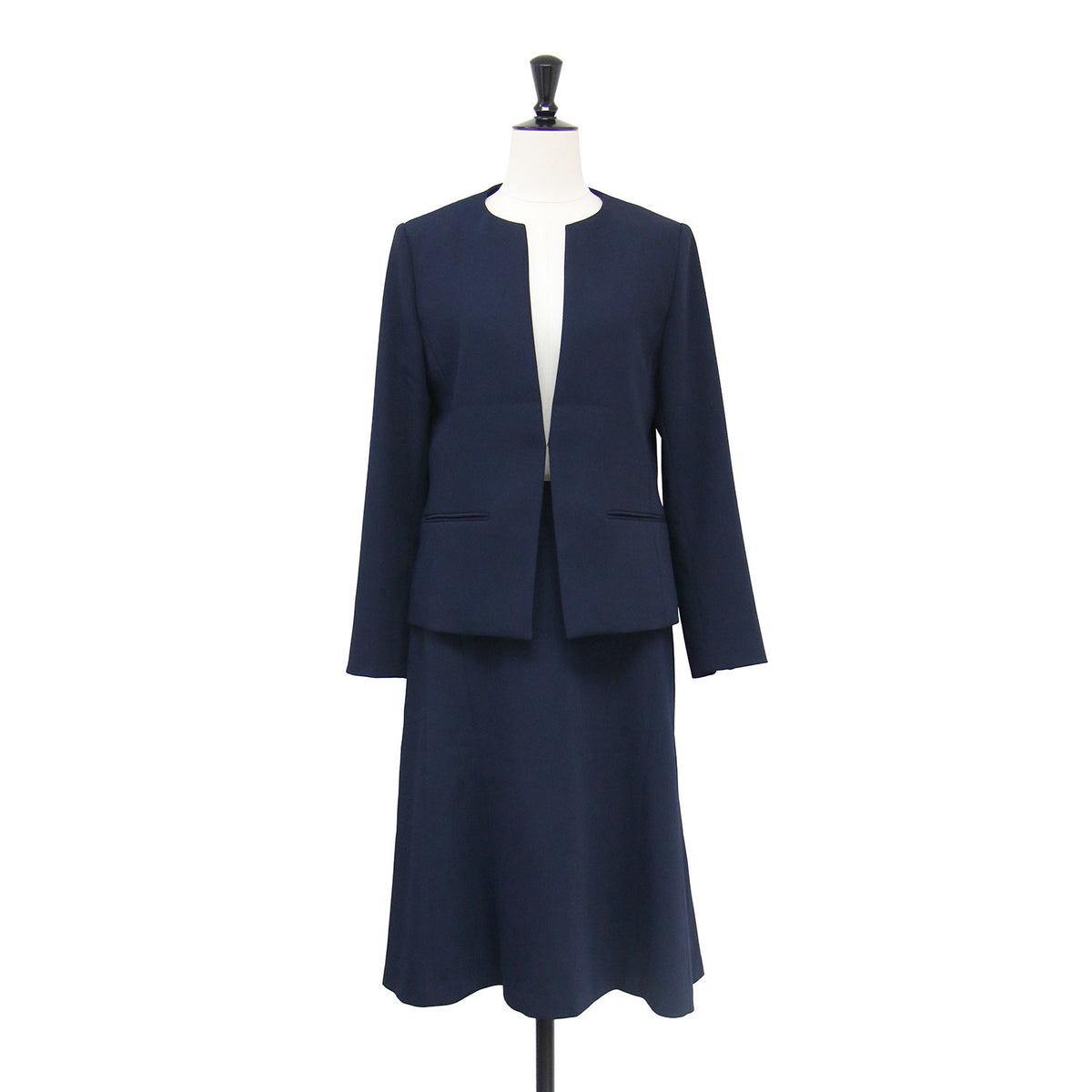 23春夏 ノーカラータックジャケット パネルフレアスカート / 71-30141023 71-30152023 / セットアップ 長袖 ショート丈 タック 切替え ストレッチ バックファスナー ウォッシャブル