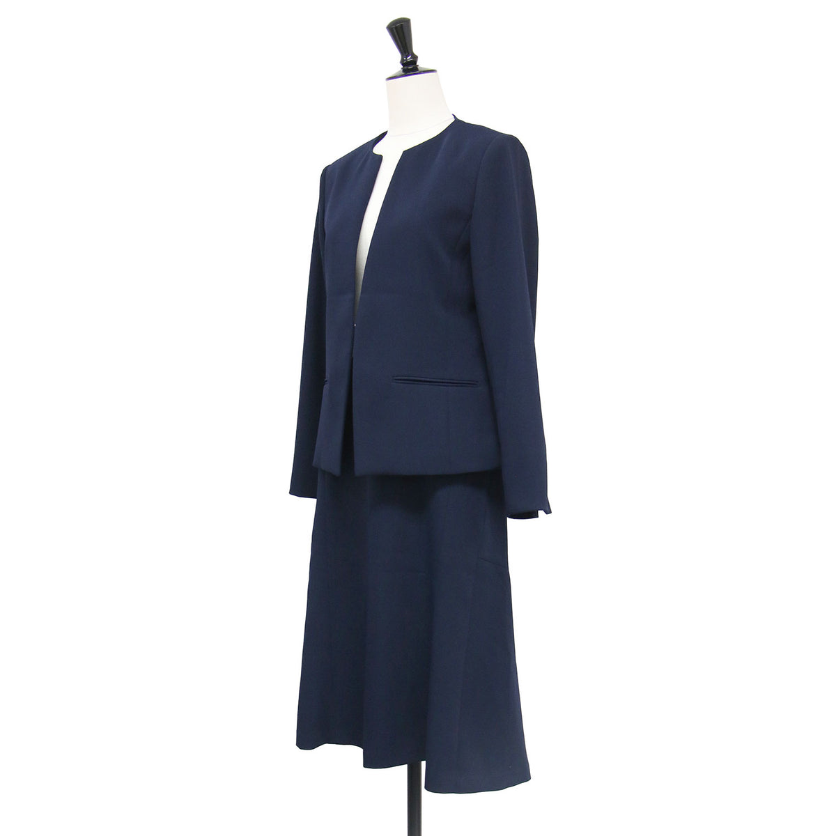23春夏 ノーカラータックジャケット パネルフレアスカート / 71-30141023 71-30152023 / セットアップ 長袖 ショート丈 タック 切替え ストレッチ バックファスナー ウォッシャブル