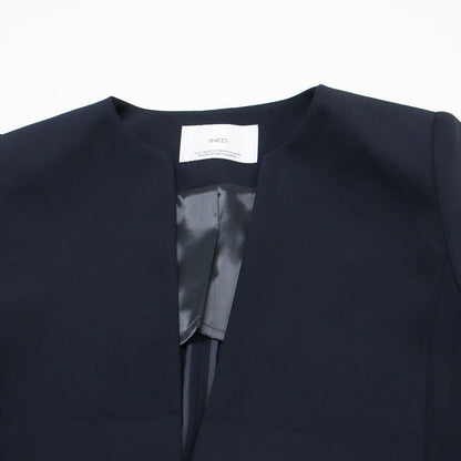 23春夏 ノーカラータックジャケット パネルフレアスカート / 71-30141023 71-30152023 / セットアップ 長袖 ショート丈 タック 切替え ストレッチ バックファスナー ウォッシャブル