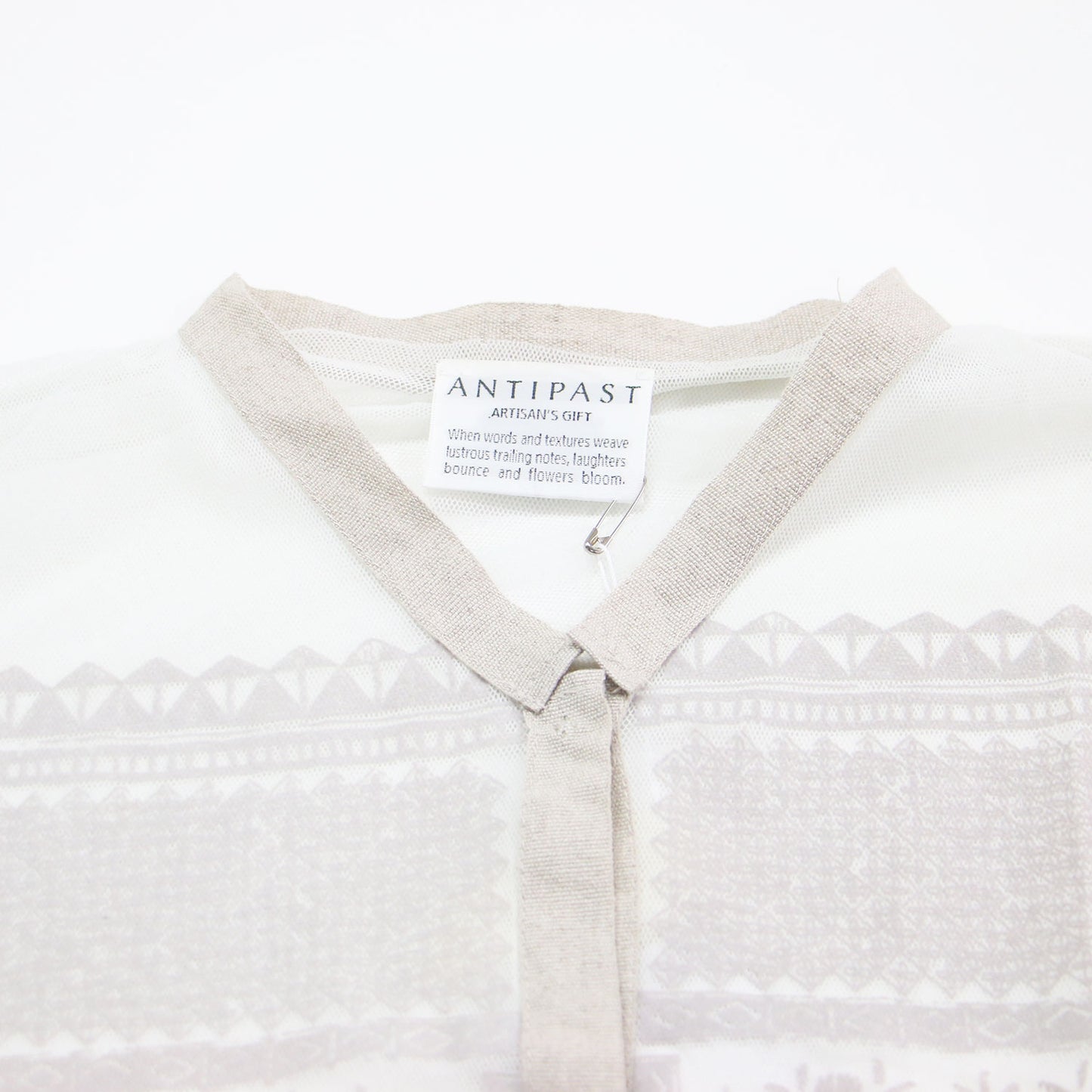 フラワープリント メッシュ カーディガン / MESH CARDIGAN W FLOCK シャツ スタンドカラー 七分袖 シアー フロッキー 花柄 カットオフ スナップボタン ナイロン リネン ウォッシャブル