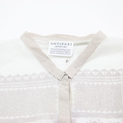 フラワープリント メッシュ カーディガン / MESH CARDIGAN W FLOCK シャツ スタンドカラー 七分袖 シアー フロッキー 花柄 カットオフ スナップボタン ナイロン リネン ウォッシャブル