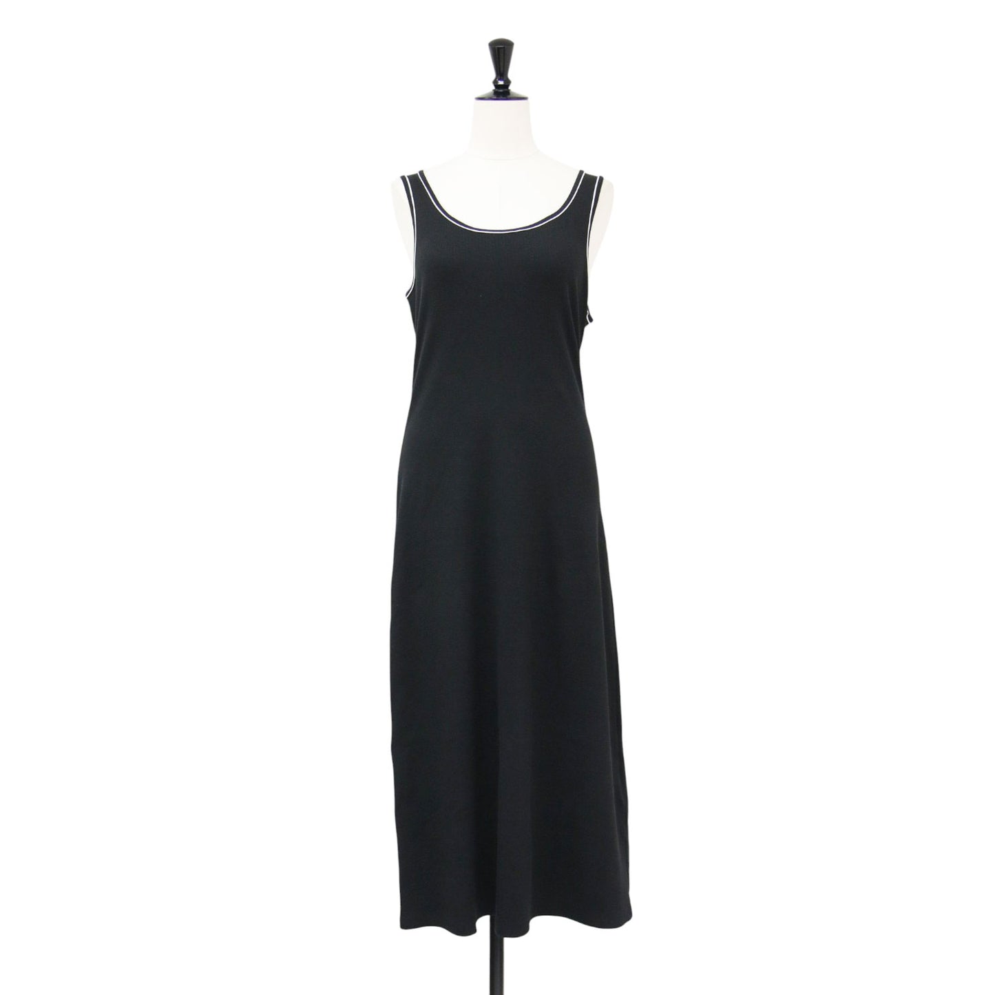 25春夏 リブ カットソーワンピース / Perry Knit Rib Tank Dress ノースリーブ ストレート ロング丈 コットン