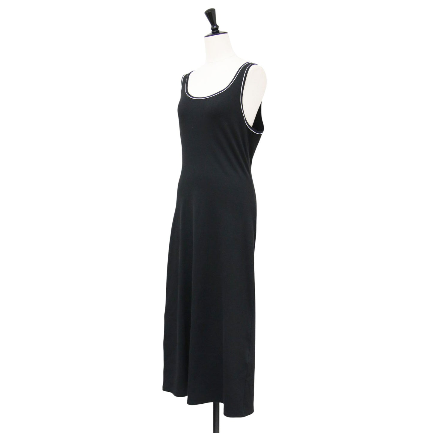 25春夏 リブ カットソーワンピース / Perry Knit Rib Tank Dress ノースリーブ ストレート ロング丈 コットン