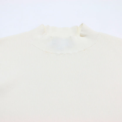23春夏 コンパクト リブ ニット / COMPACT CREPE RIB SL SHELL プルオーバー ハイネック ノースリーブ ストレッチ ハイゲージ ウォッシャブル