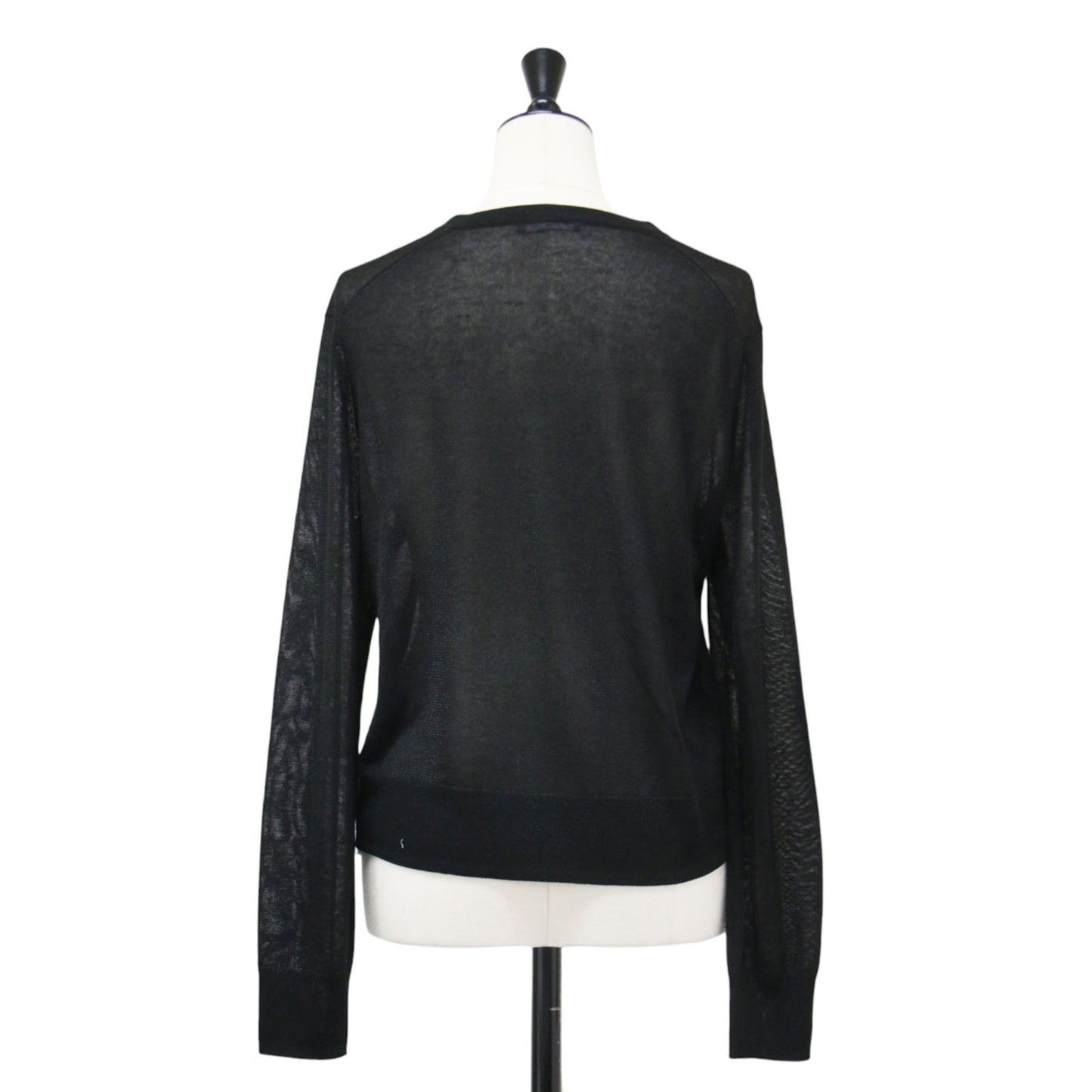 25春夏 シアー ニット カーディガン / SHEEN KNIT CONAR CARDIGAN クルーネック ラメ ハイゲージ