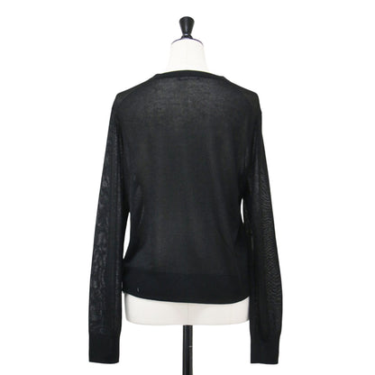 25春夏 シアー ニット カーディガン / SHEEN KNIT CONAR CARDIGAN クルーネック ラメ ハイゲージ