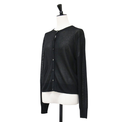 25春夏 シアー ニット カーディガン / SHEEN KNIT CONAR CARDIGAN クルーネック ラメ ハイゲージ