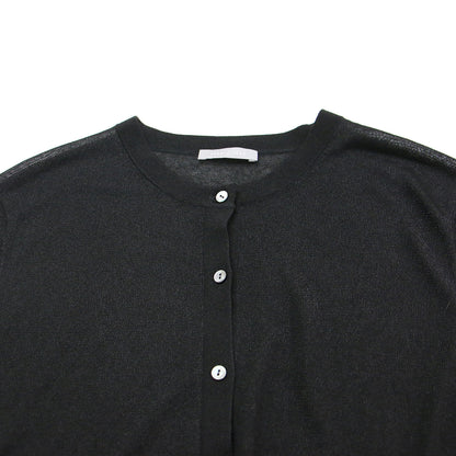 25春夏 シアー ニット カーディガン / SHEEN KNIT CONAR CARDIGAN クルーネック ラメ ハイゲージ