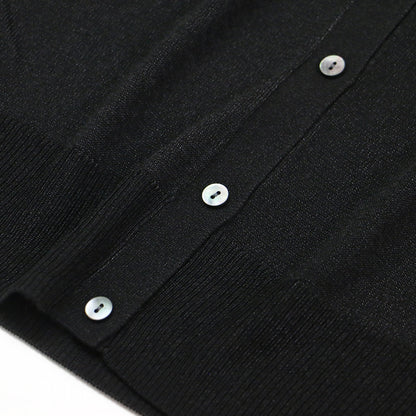 25春夏 シアー ニット カーディガン / SHEEN KNIT CONAR CARDIGAN クルーネック ラメ ハイゲージ