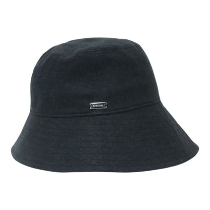 リネン バケットハット / 帽子 ロゴプレート ウォッシャブル