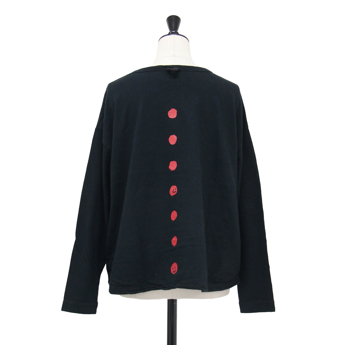 23春夏 バックプリント ロングスリーブ Ｔシャツ / プルオーバー 長袖 ラウンドネック ドロップショルダー ハンガーループ コットン
