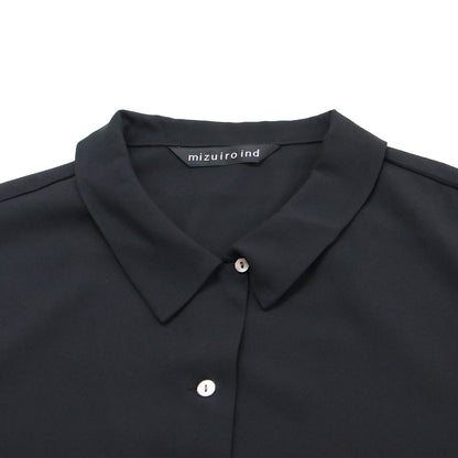 25春夏 ポプリン ハーフスリーブ シャツ / poplin half slv shirt ブラウス 半袖 ミドル丈 シャツカラー