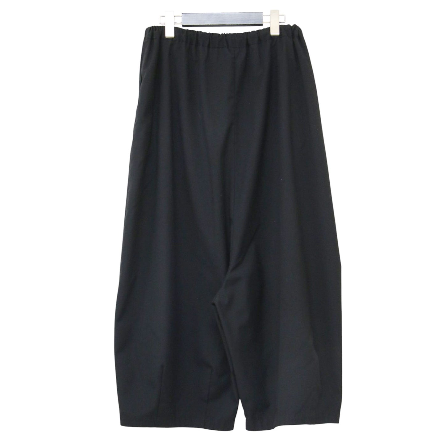 トロ クロップド サルエルパンツ / ワイドパンツ ウエストゴム スカラップステッチ ギャザー タック