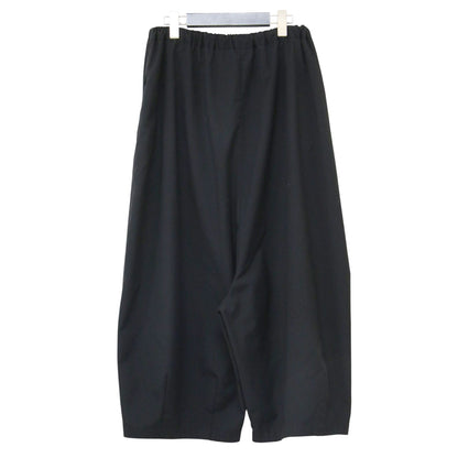 トロ クロップド サルエルパンツ / ワイドパンツ ウエストゴム スカラップステッチ ギャザー タック