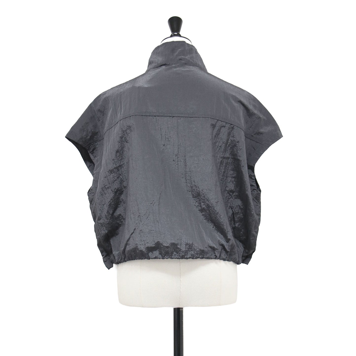 クイントップ クロップド ベスト / Quinn Top ブルゾン ノースリーブ ハイネック ギャザー