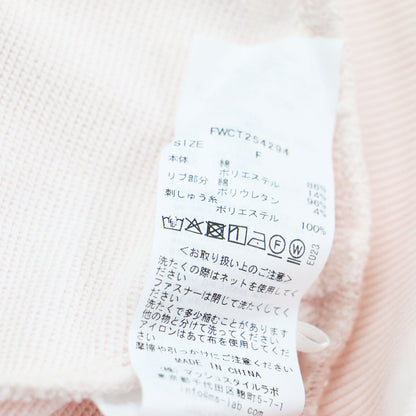 25秋冬 15th オリジナルロゴ ジップフーディー / ジップパーカー ショート丈 長袖 刺繍 ダブルジップ コットン