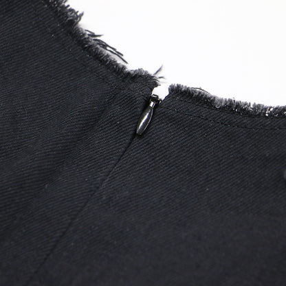 vent et Plage デニムフォルムワンピース / ロング丈 マキシ丈 ノースリーブ クルーネック カットオフ コットン