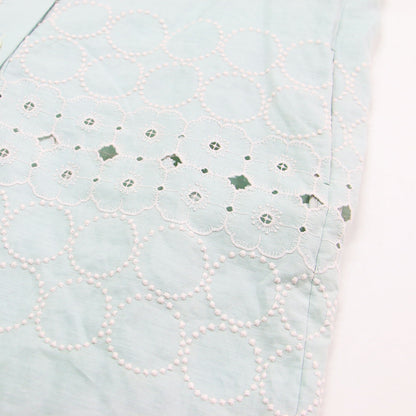 リネン 刺繍 ステンカラーコート / ジャケット 長袖 ドロップショルダー 花柄 ワイド