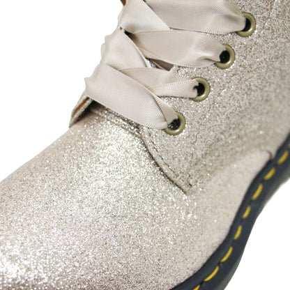 グリッター 8ホールブーツ / 1460 PASCAL GLITTER 8 EYE BOOT ショートブーツ レースアップ リボン ラメ 光沢
