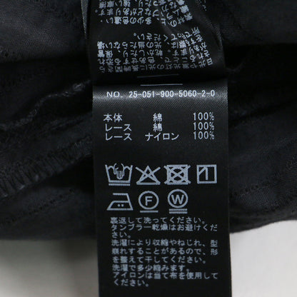 25春夏 インドドビー レースブラウス / シャツ ノースリーブ クルーネック ストライプ 刺繍 コットン