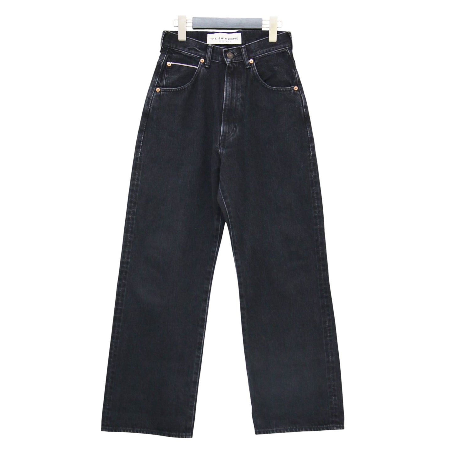 × B SHOP 別注 ハイウエスト デニム / HIGH WAIST DENIM フルレングス ワイド ストレート コットン ウォッシャブル