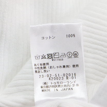 ギザコットンリブ ボートネック プルオーバー / ニットソー 七部袖 タイトシルエット コットン