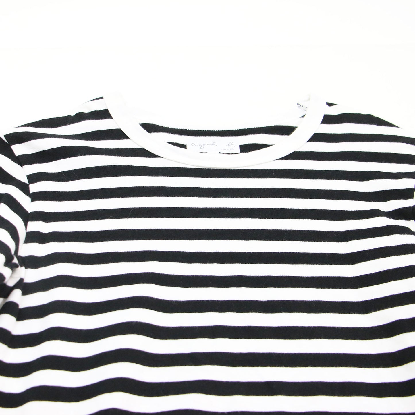 ボーダー Tシャツ / ラウンドネック 長袖 タイト コットン