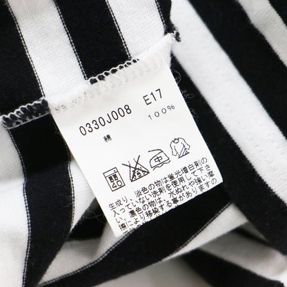 ボーダー Tシャツ / ラウンドネック 長袖 タイト コットン