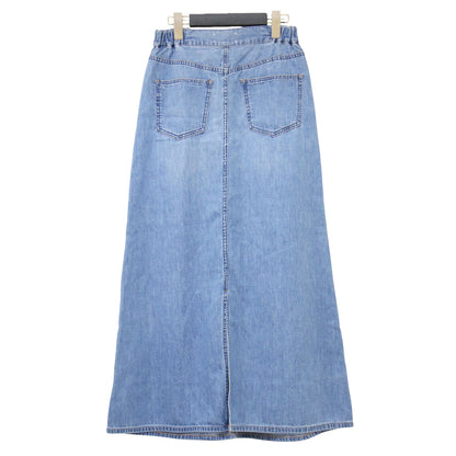 × Spick&Span 別注 デニムスカート / THE LAZY SKIRT ロング丈 Aライン ウエストゴム バックスリット コットン ウォッシャブル