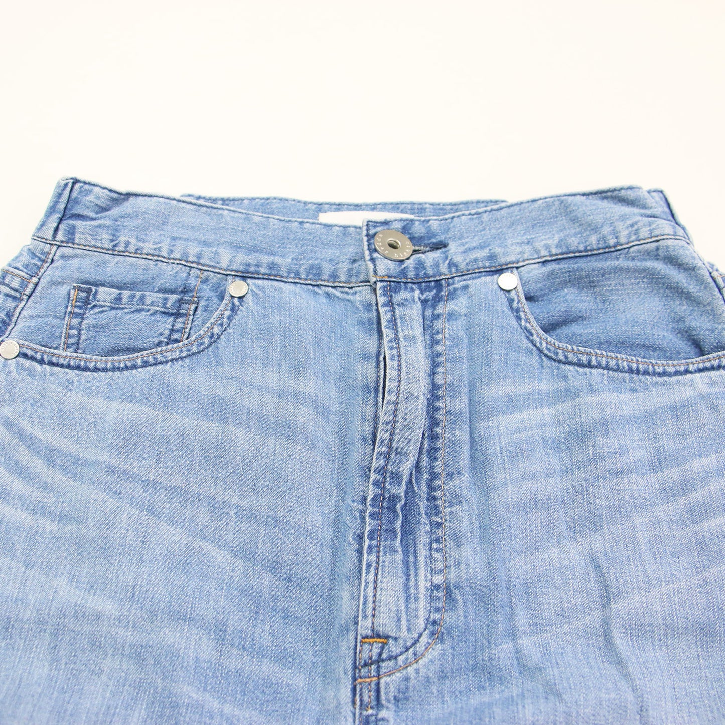 × Spick&Span 別注 デニムスカート / THE LAZY SKIRT ロング丈 Aライン ウエストゴム バックスリット コットン ウォッシャブル