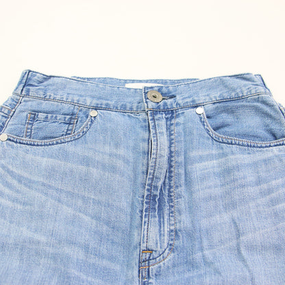 × Spick&Span 別注 デニムスカート / THE LAZY SKIRT ロング丈 Aライン ウエストゴム バックスリット コットン ウォッシャブル