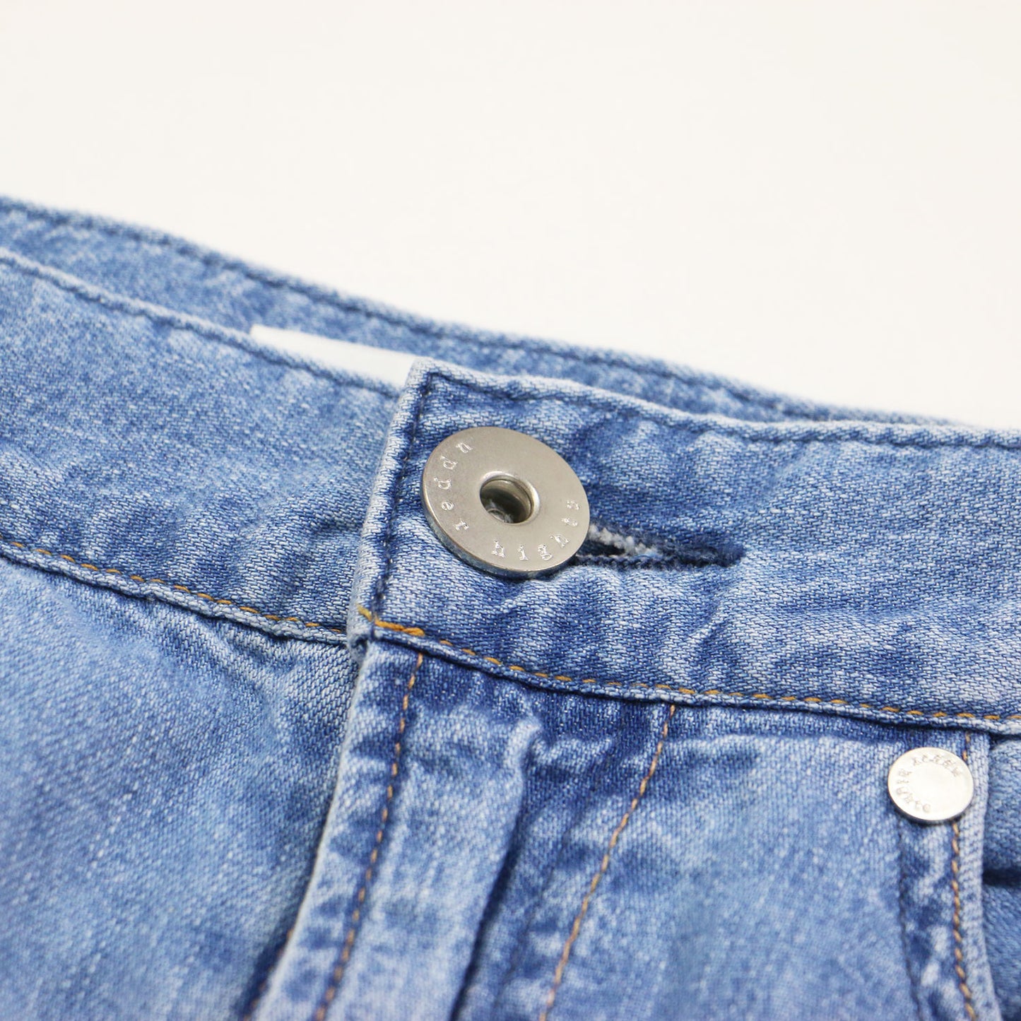 × Spick&Span 別注 デニムスカート / THE LAZY SKIRT ロング丈 Aライン ウエストゴム バックスリット コットン ウォッシャブル