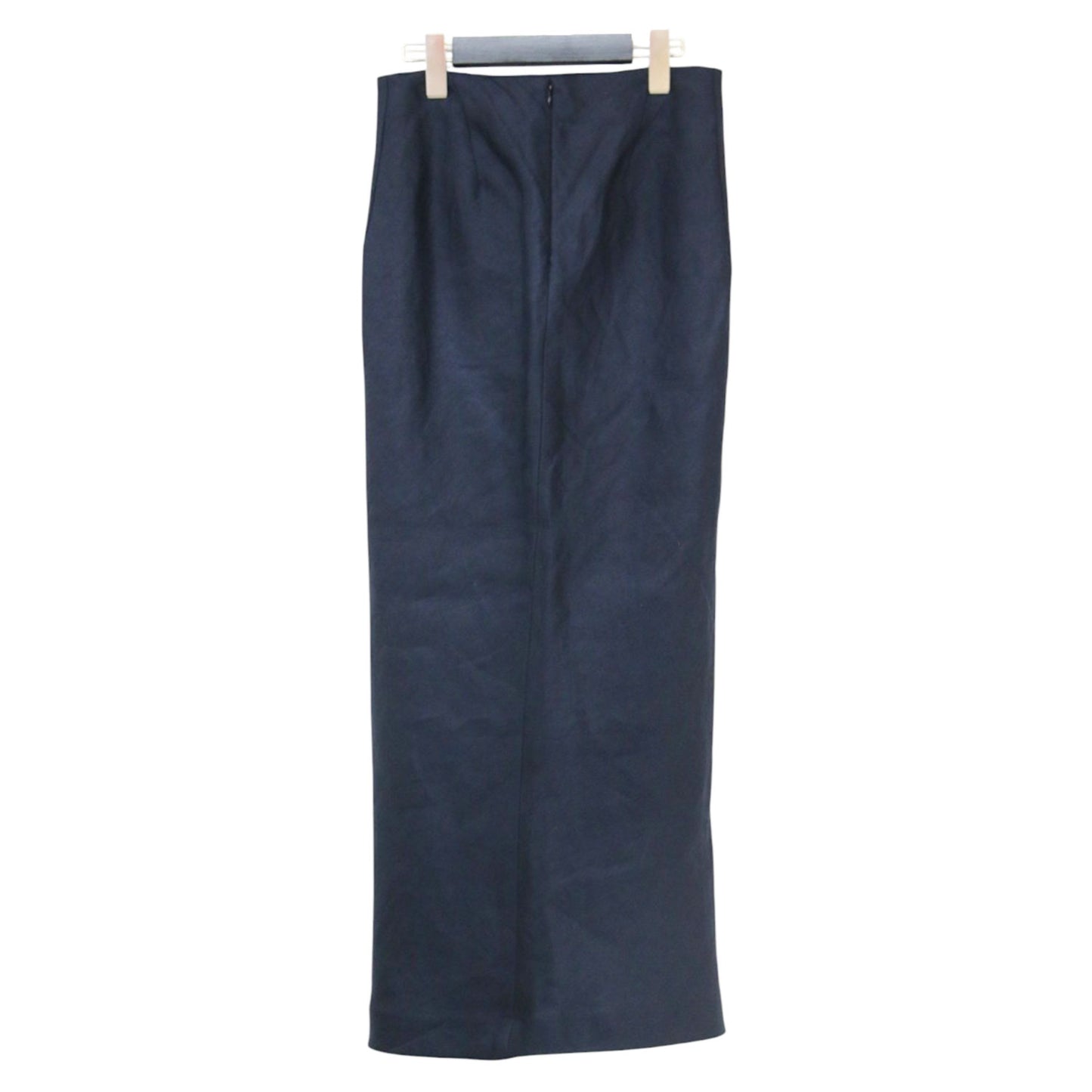 タイトロングスカート / VIAS MAXI SKIRT LINEN SATIN ロング丈 Iライン バックファスナー 微光沢 コットン リネン