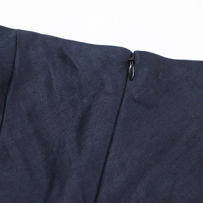 タイトロングスカート / VIAS MAXI SKIRT LINEN SATIN ロング丈 Iライン バックファスナー 微光沢 コットン リネン