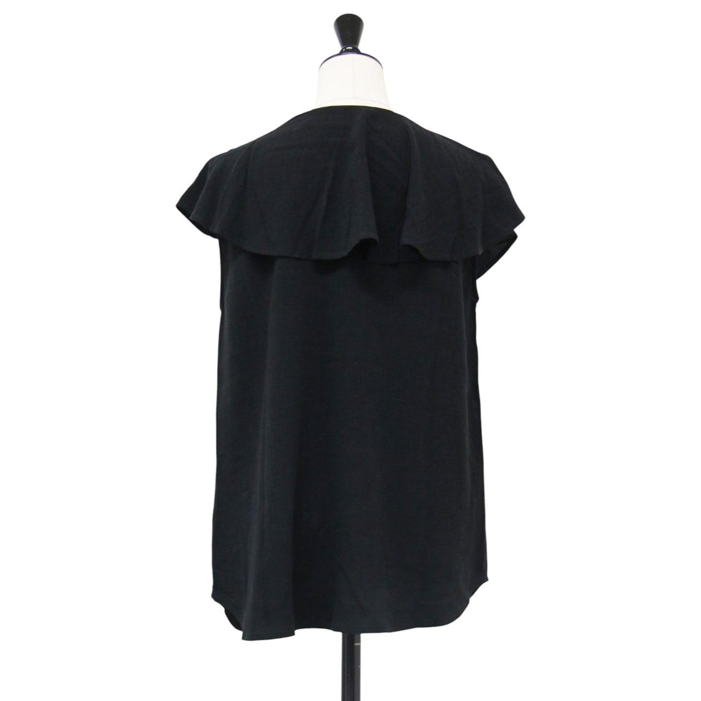 フリル ブラウス / frill blouse ノースリーブ クルーネック フレア ラウンドヘム